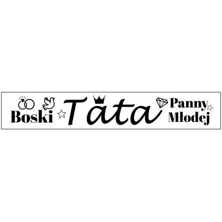 Szarfa BIAŁA Ślub Boski Tata Panny Młodej